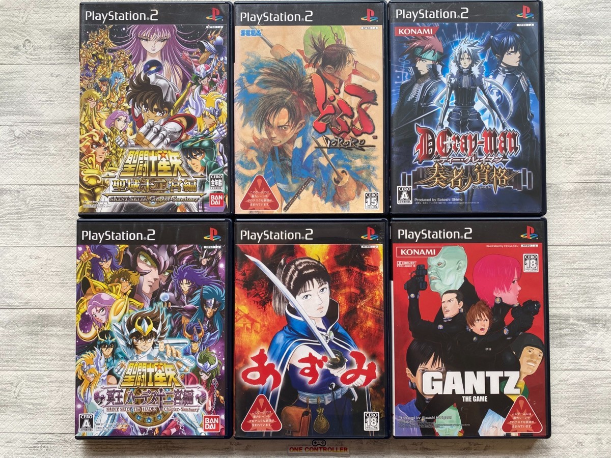 SONY PS2 Saint Seiya & Dororo & Azumi & D.Gray-man & Gantz set from Japan