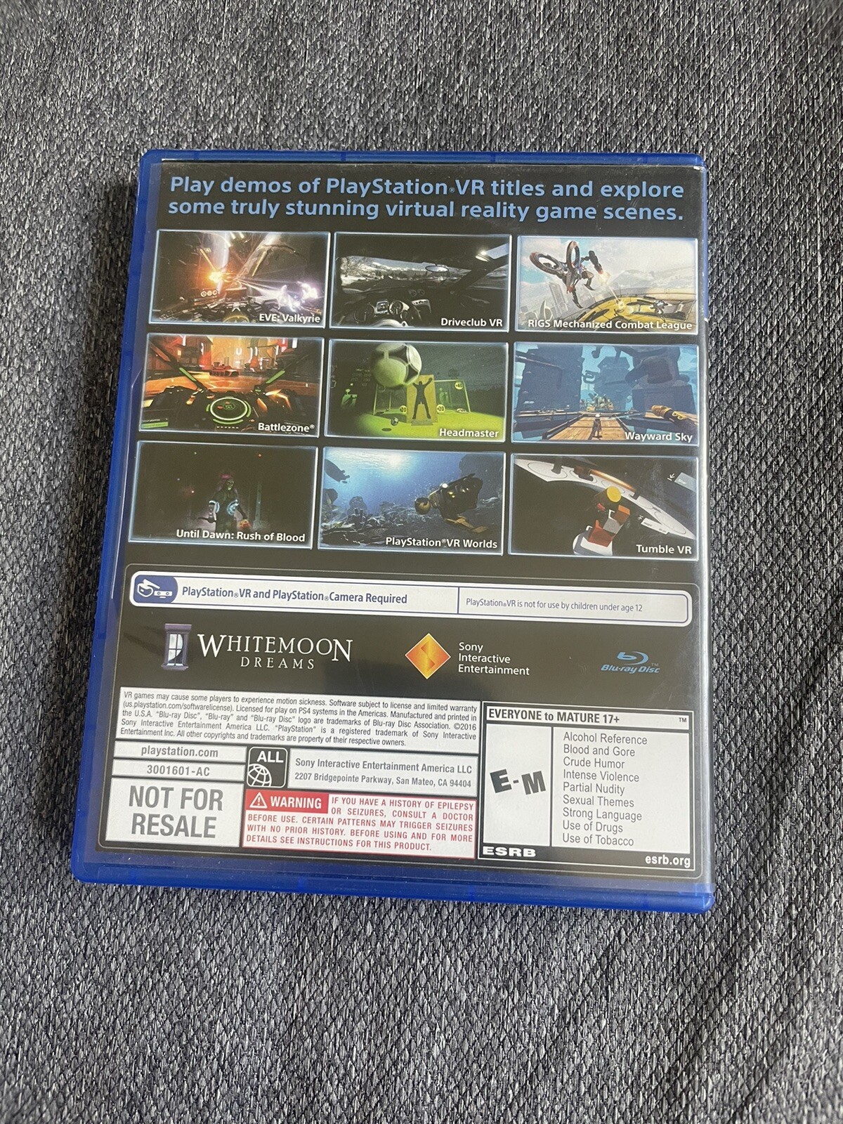 PlayStation VR Demo Disc 3 for PS4 PlayStation 4 – Good/Used condition