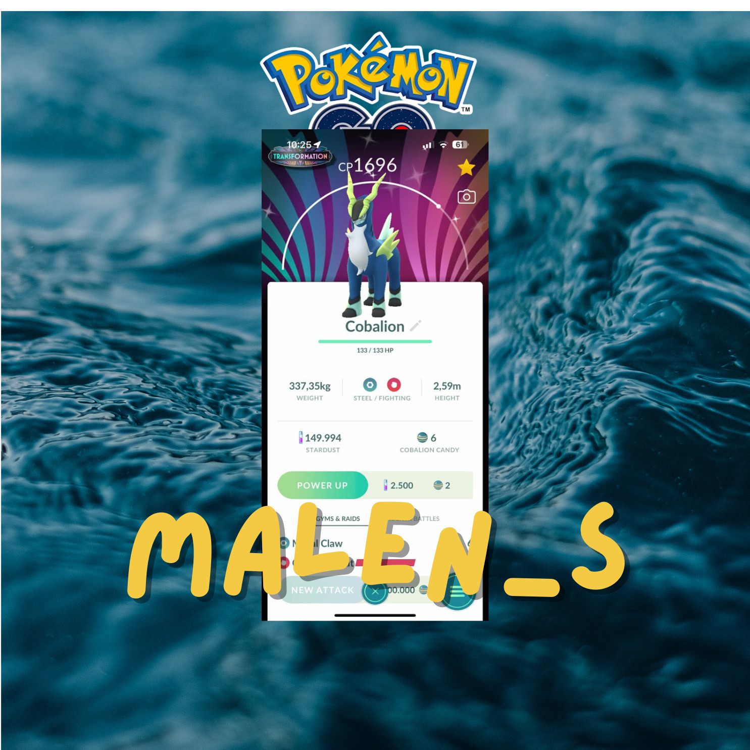 Pokémon GO🐬Shiny Cobalion Delightful Days Background🐬PTC 🐬TRADE 20k stardust