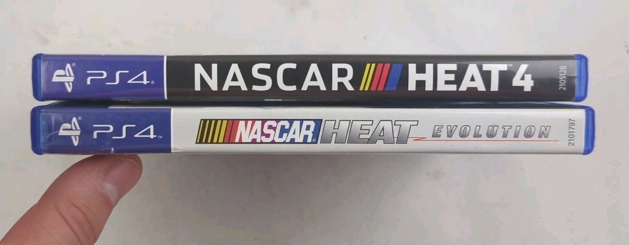 NASCAR Heat 4 & Evolution PlayStation 4 PS4 2 Game Car Racing Bundle Lot CIB