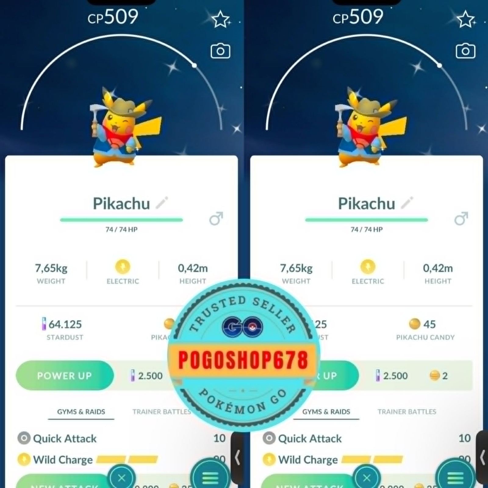 Pokémon PTC Go – Shiny Pikachu Excavator ✨