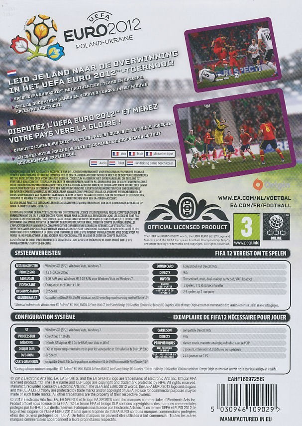 FIFA 12 (Soccer) 2012 and UEFA Euro 2012 Ukraine Poland EA Sports 2x PC Game NEW