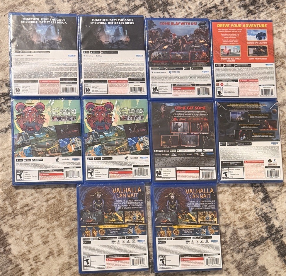 PS5 Games Bundle Lot Evil Dead, Shadow Labyrinth, Dragon Age, Bomb Rush, Sealed