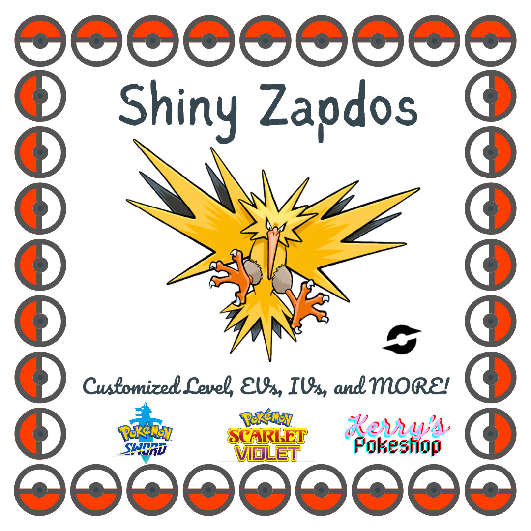 🔥Pokémon Scarlet & Violet🔥 Shiny Zapdos with free item from Galar region!!🌟🌟