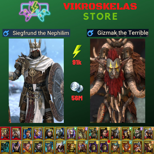 Raid Shadow Legends | Starter 2 Mythical – Siegfrund and Gizmak : 91k energy