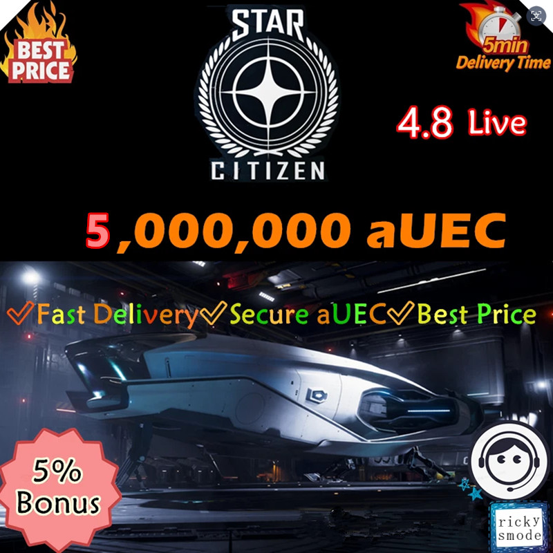 Star Citizen aUEC🔥5M 5.000.000 Credits🔥Ver 4.8.2 LIVE UEC✴️Fast Virtual Item
