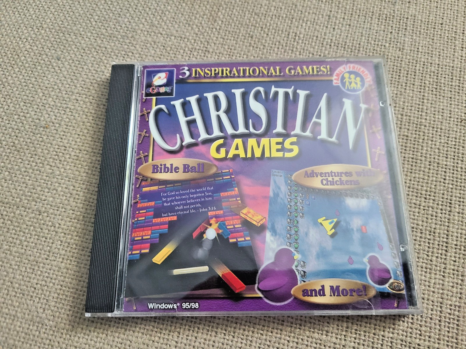 1999 eGames Christian Bible Games PC CD-ROM Windows 95 / 98 Kids