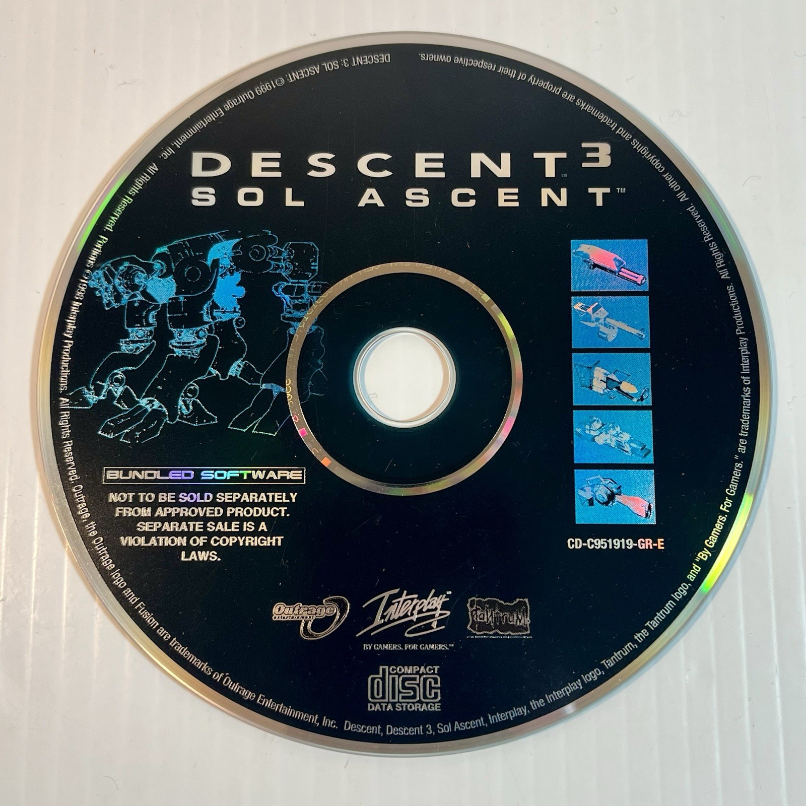 Descent 3 Sol Ascent & Descent 2 Destination Quartzon PC GAME CDs