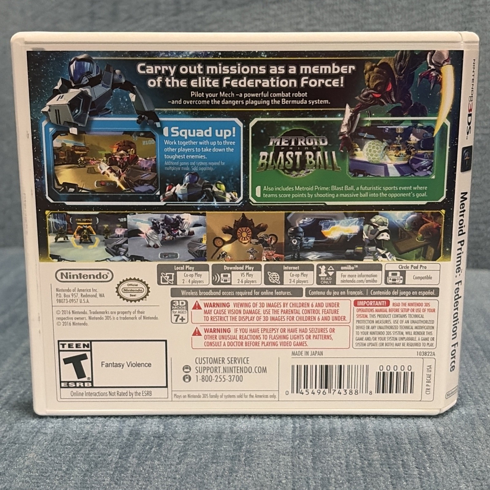 Metroid Prime: Federation Force (Nintendo 3DS, 2016) CIB Tested CLEAN