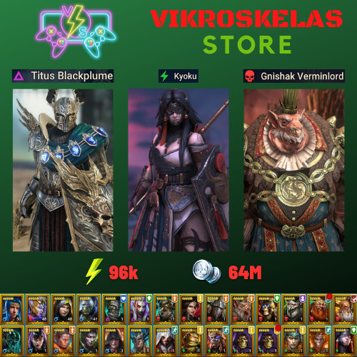 Raid Shadow Legends | Starter acc with Titus : 96k energy / 29 Legendary heroes