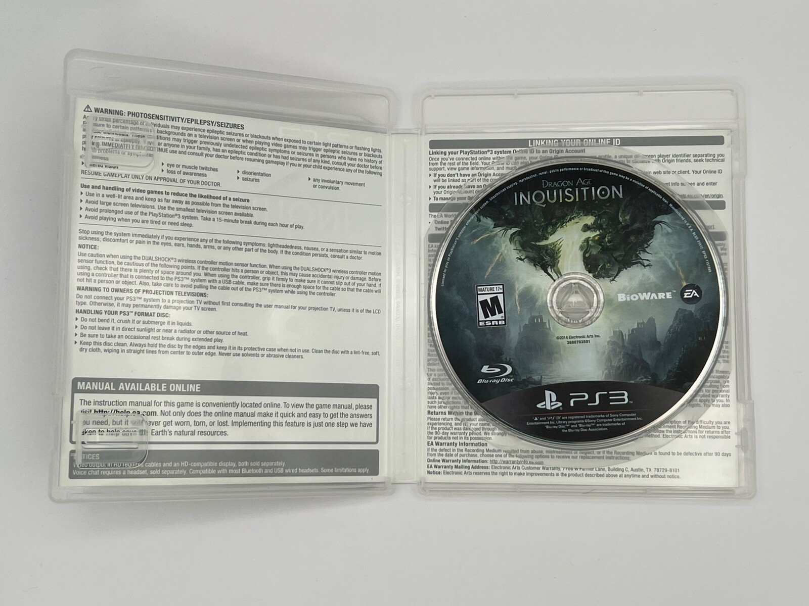 Dragon Age: Inquisition – Deluxe Edition – PS3 – Scratch-Free