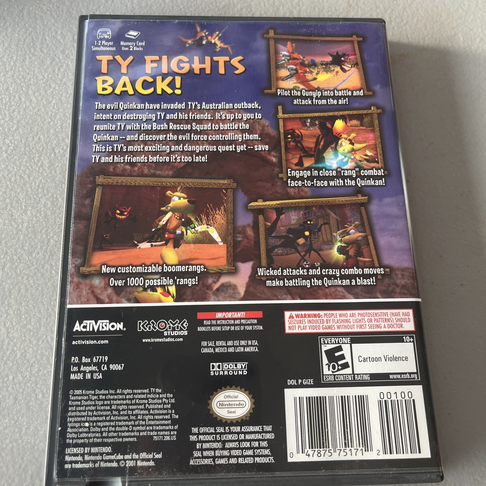 Ty The Tasmanian Tiger 3 – Nintendo Gamecube Tested 1Y Guarantee