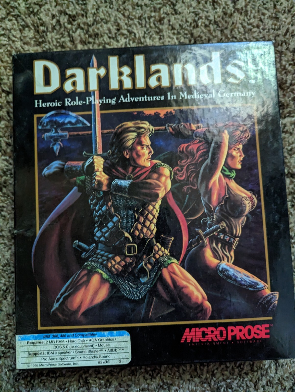 Darklands Microprose Classic RPG IBM 1992 PC Medieval Role Playing Big Box Game