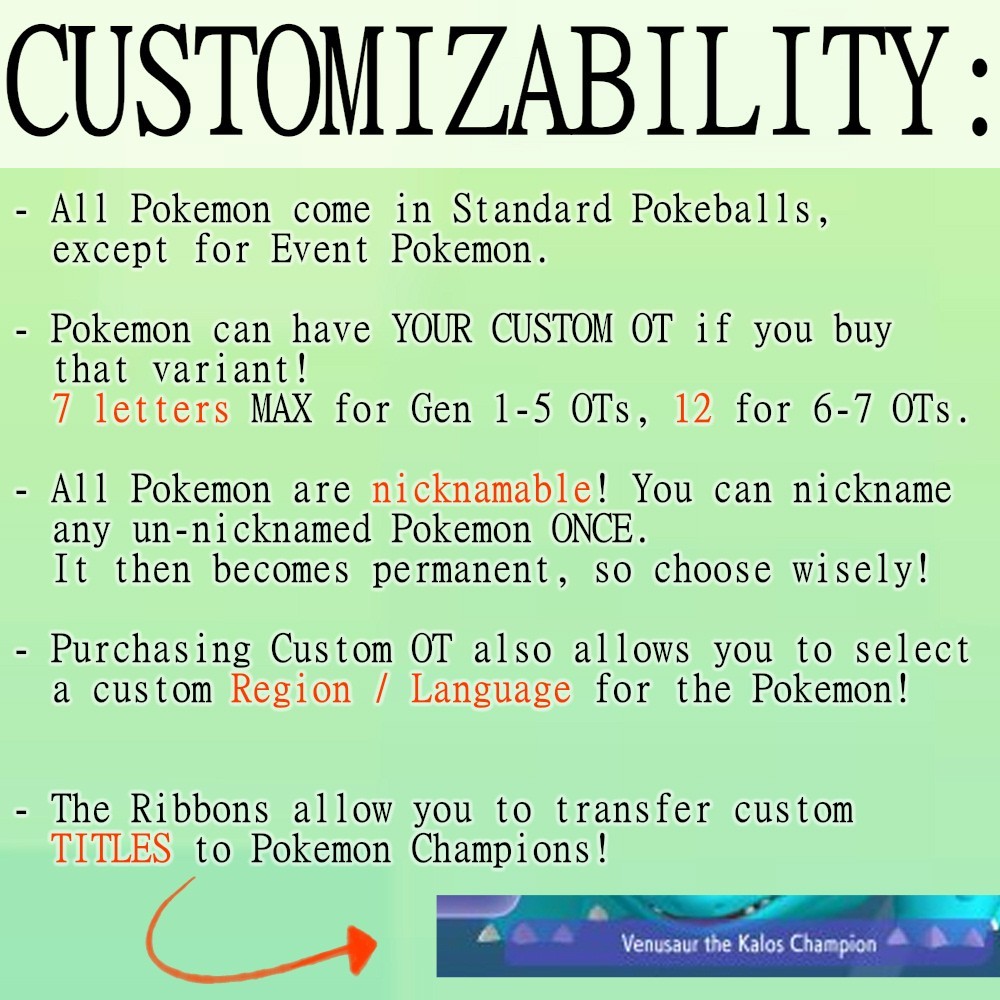 RIBBON MASTER LIVING DEX Battle Ready Trained Titles Champions Home Shiny + 6IV