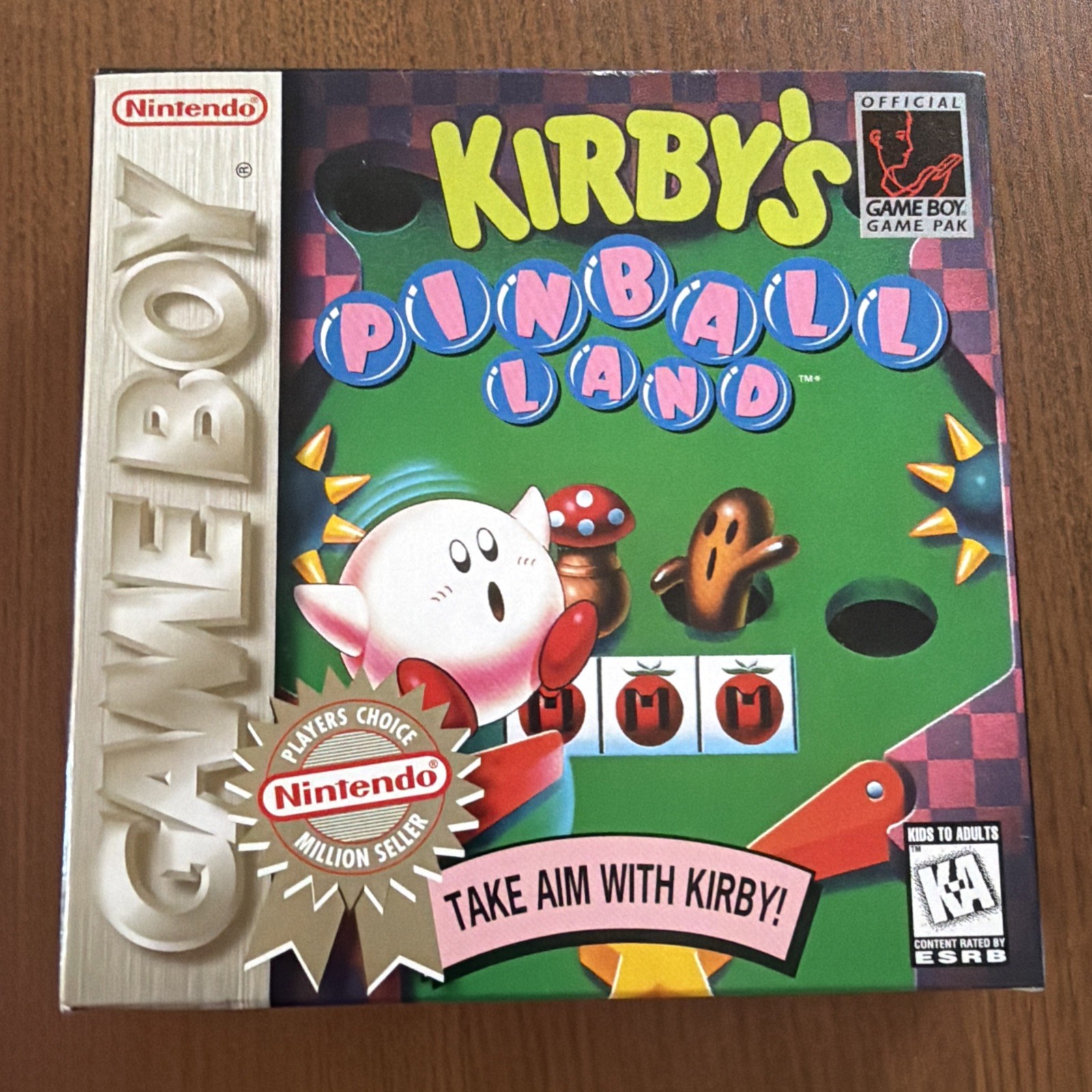 KIRBY’S PINBALL LAND BOX, MANUAL, INSERTS, NO GAME. PLAYERS CHOICE