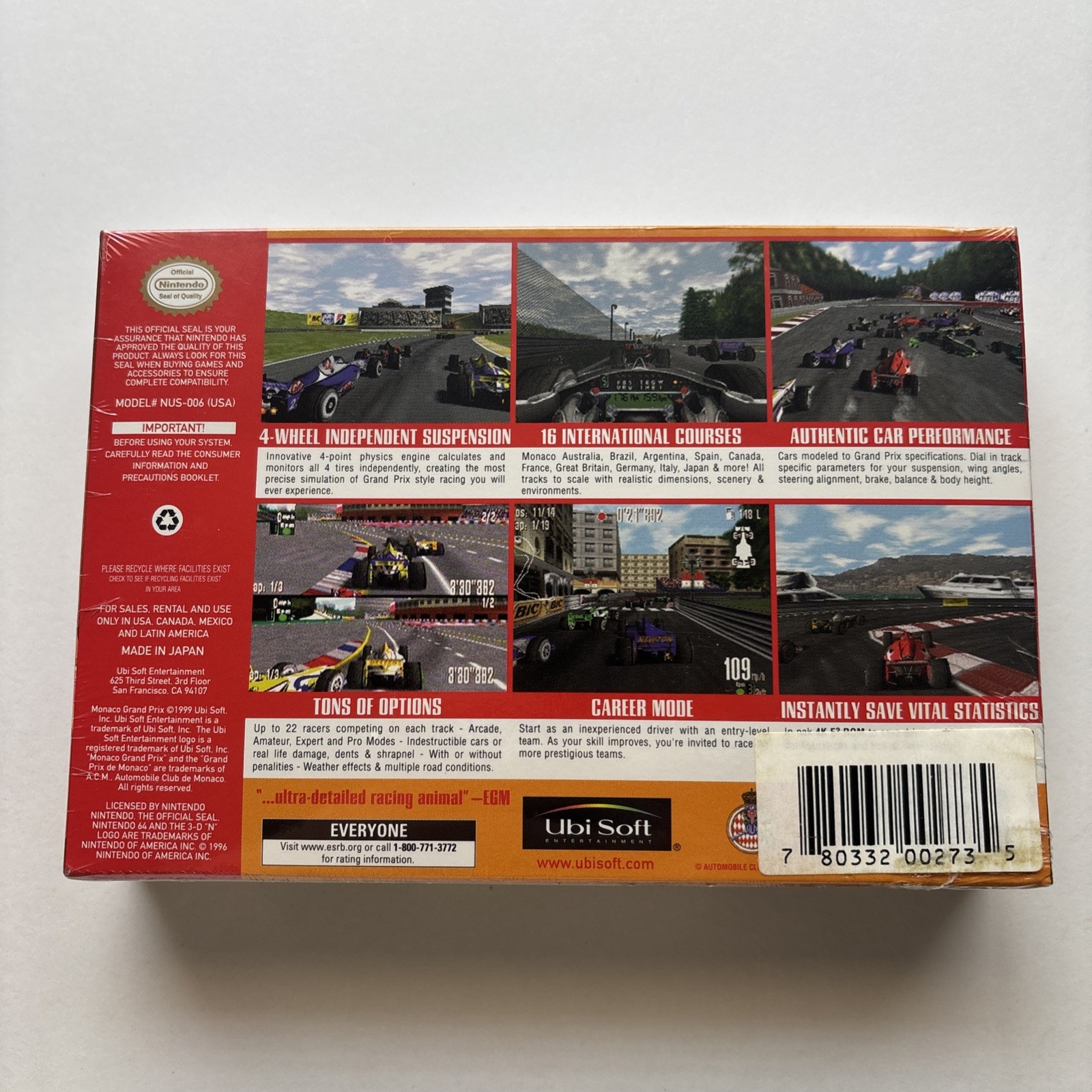 New Monaco Grand Prix Nintendo 64 N64 Canadian Phone Card Variant WATA VGA CGC