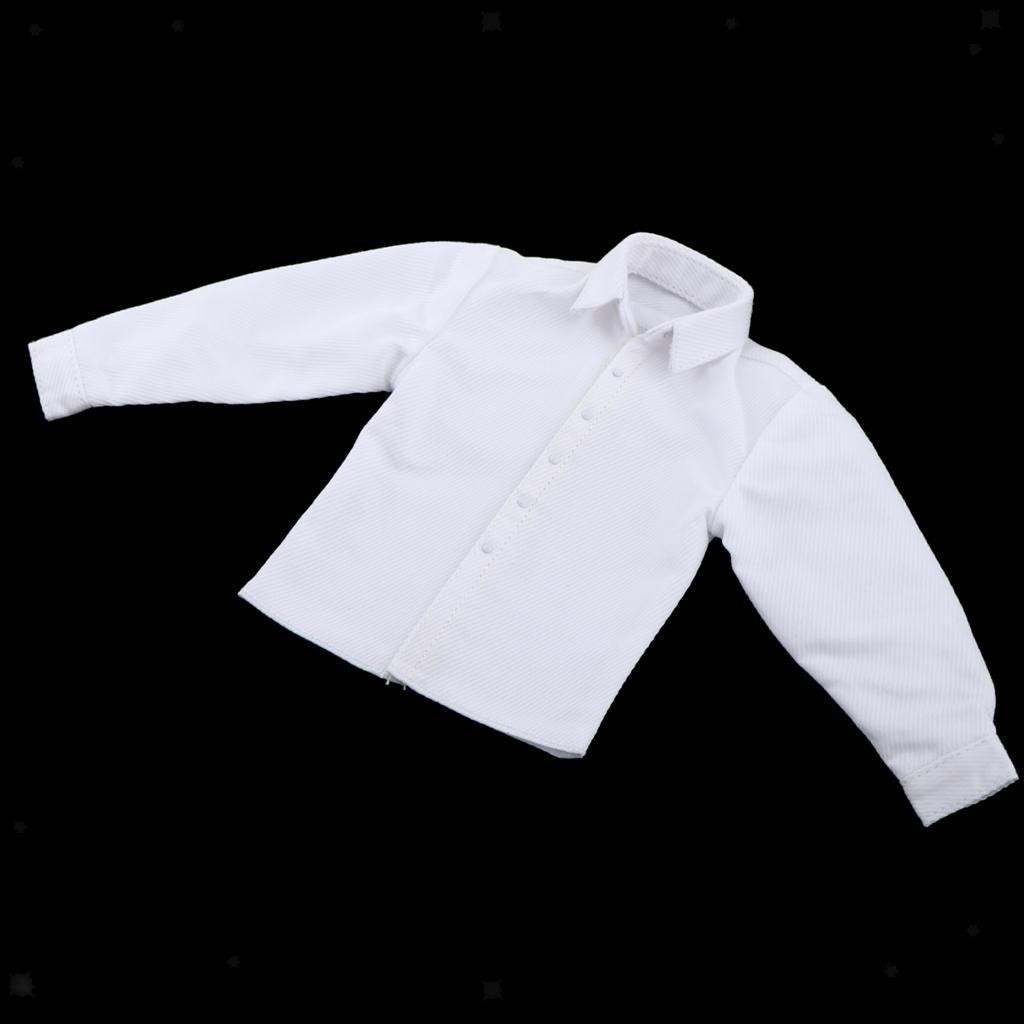 1:6 Man Dress Long Sleeve Shirt for DML 12“ Male Body Action Figure Accs White