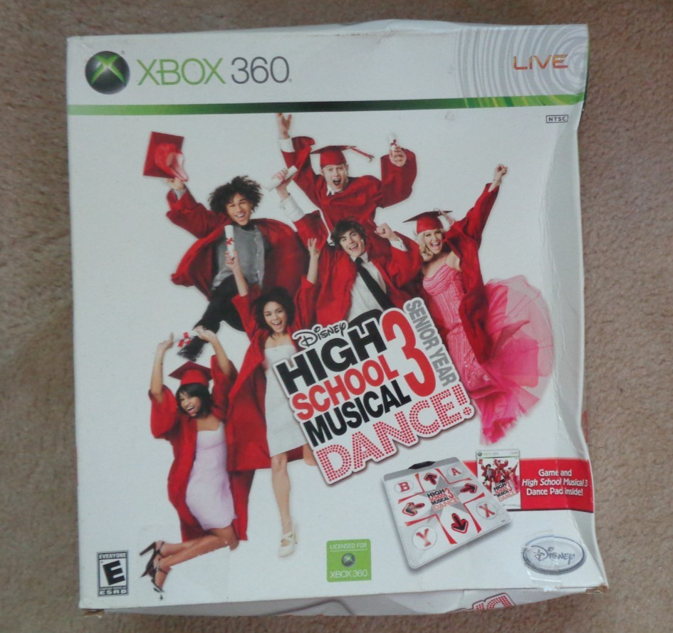 XBOX 360 Disney High School Musical Dance 3 Game & Dance Pad NEW in Damaged Box