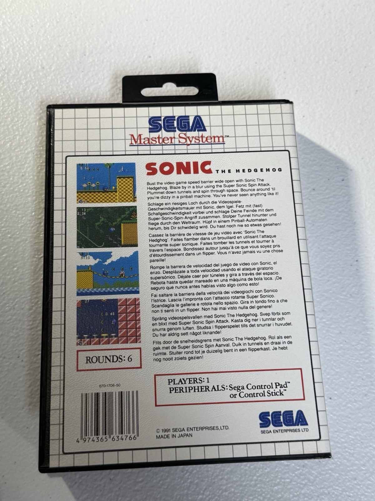 Master System SONIC THE HEDGEHOG *x Boxed & Complete REGION FREE Works in US
