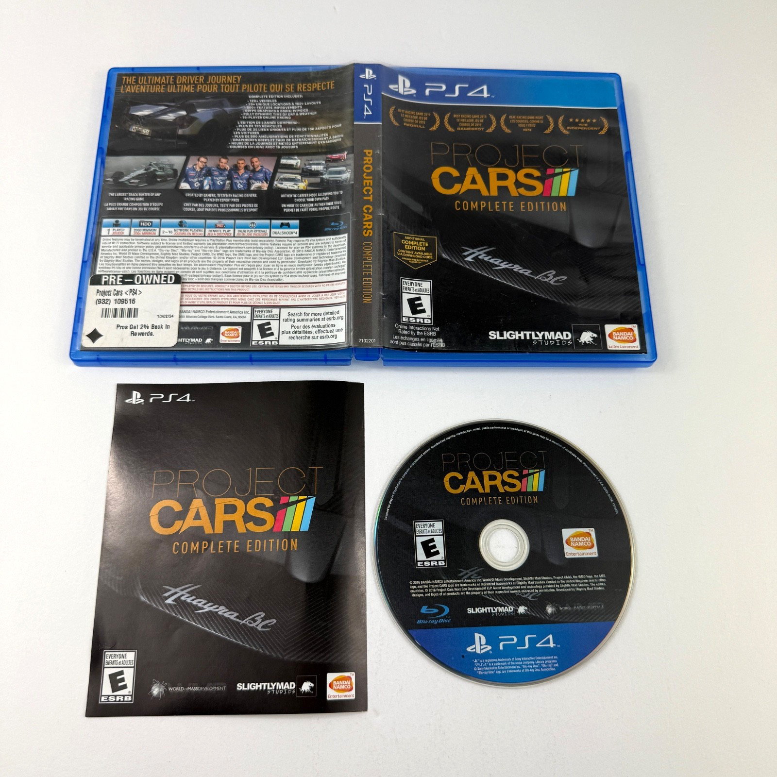 Project Cars: Complete Edition Game Sony PlayStation 4 PS4 (2016) Free Shipping!