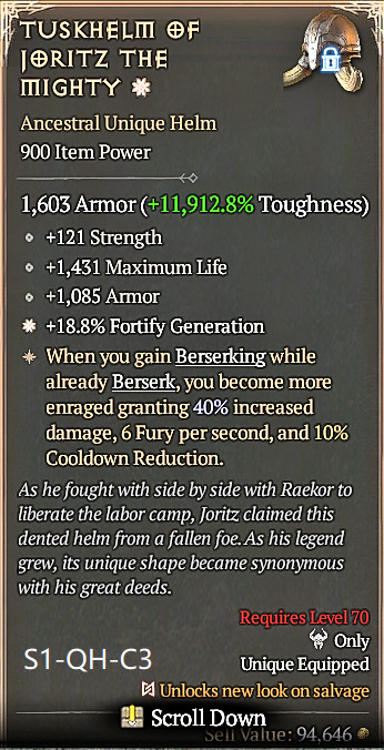 🔥 Diablo 4 Season 14 🔥 Tuskhelm of Joritz the Mighty 1GA/ 4GA