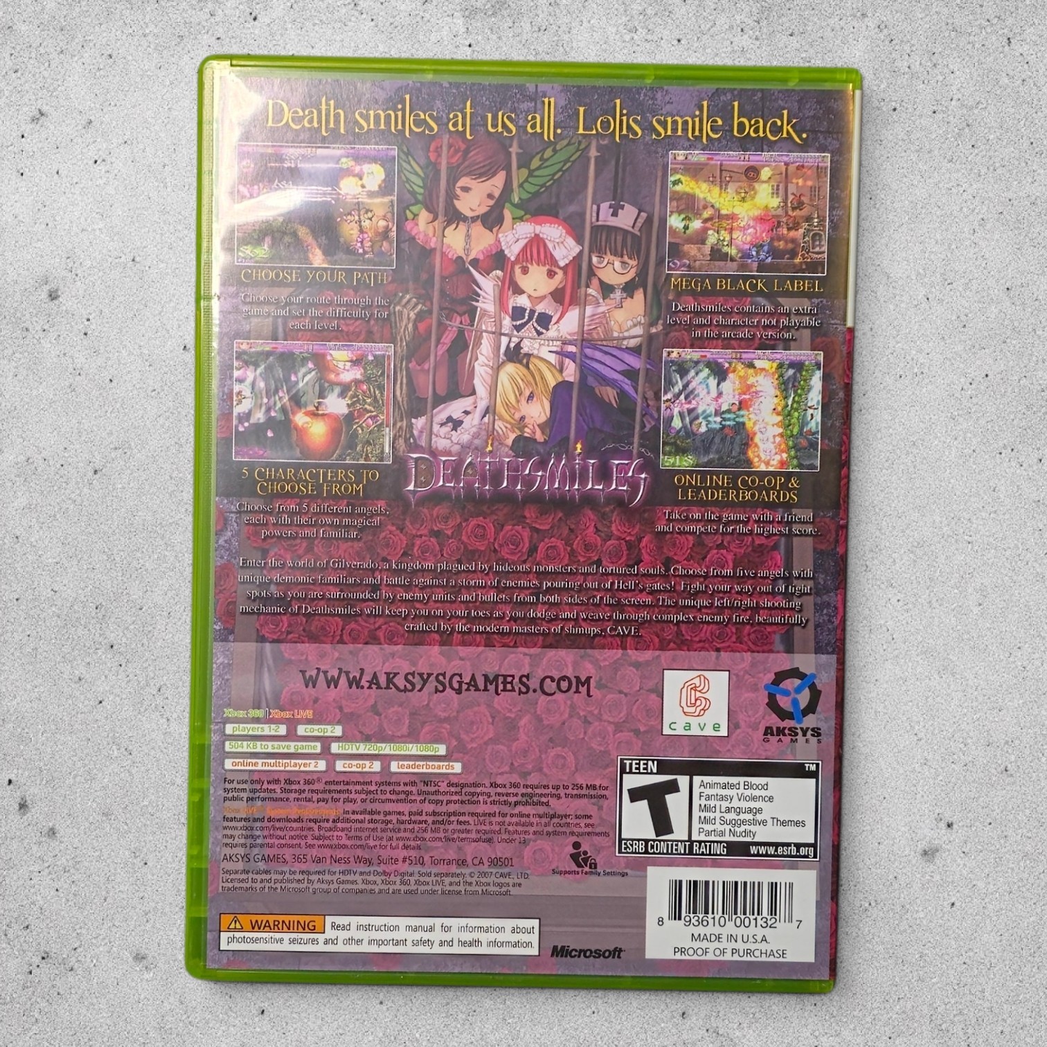 Deathsmiles Limited Edition Microsoft Xbox 360 Complete CIB Tested Working