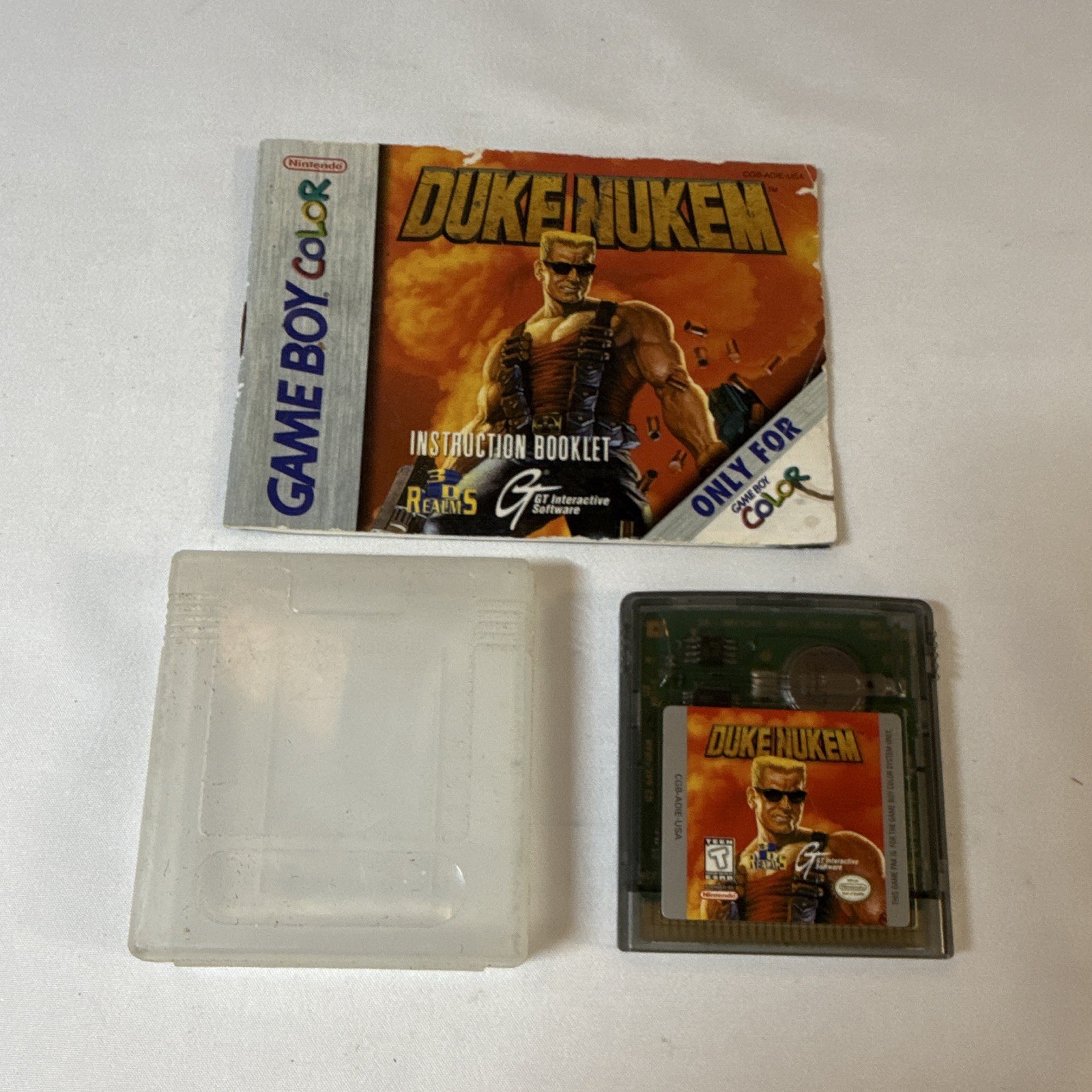Duke Nukem Nintendo Game Boy Color GBC Game Cartridge Manual Case 1998 Works