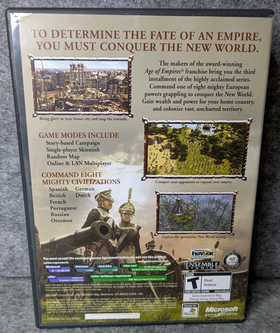 Age of Empires III 3 PC Box and Discs w Product Key