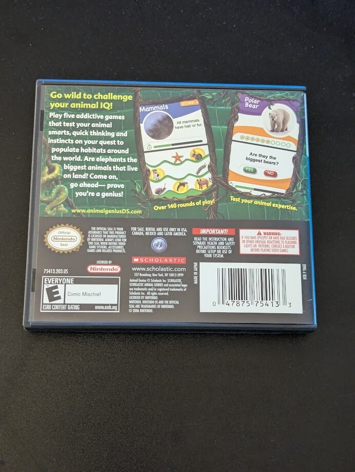 Animal Genius (Nintendo DS, 2007) [Working]