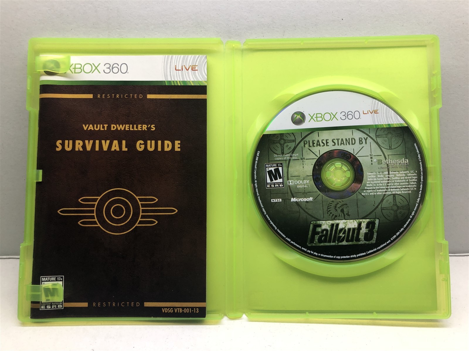 Fallout 3 (Microsoft Xbox 360, 2008) Complete w/ Manual – Tested Working
