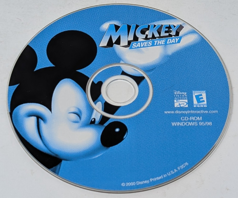 Disney’s Interactive Mickey Saves the Day PC 2000 Windows 95 98 CDROM Disc Only