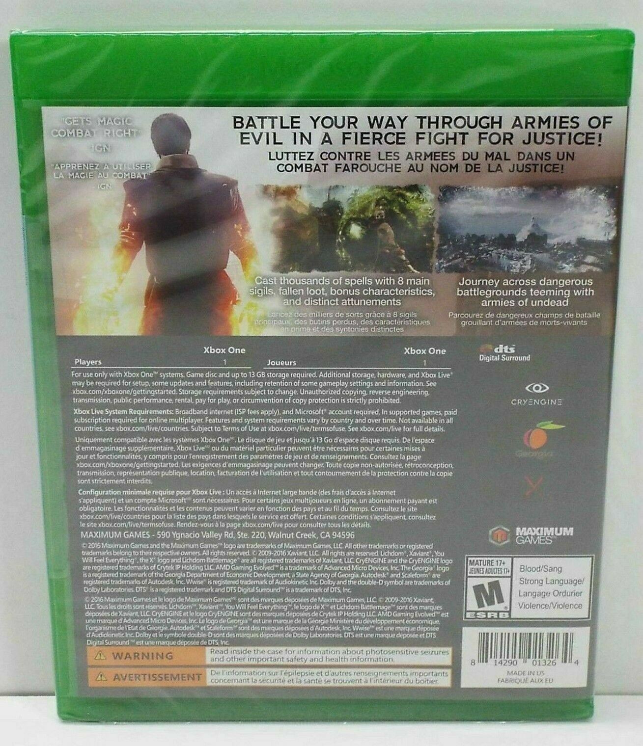 NEW Lichdom: Battlemage Microsoft Xbox One Video Game xb1 action magic spells
