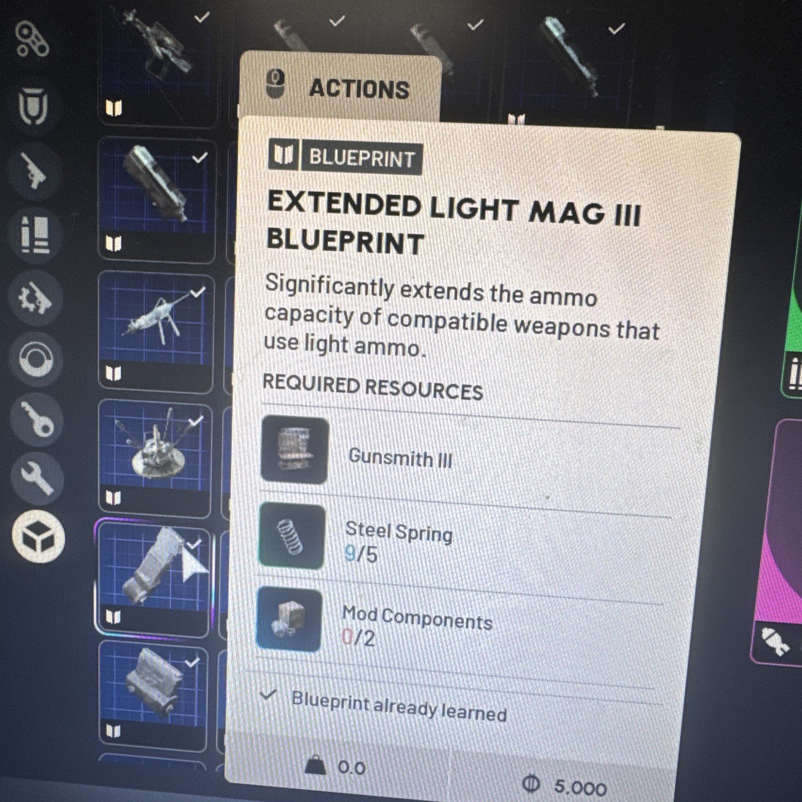 ARC Raiders Extended Light Mag 3 III Blueprint Cheap Ask about other blueprints