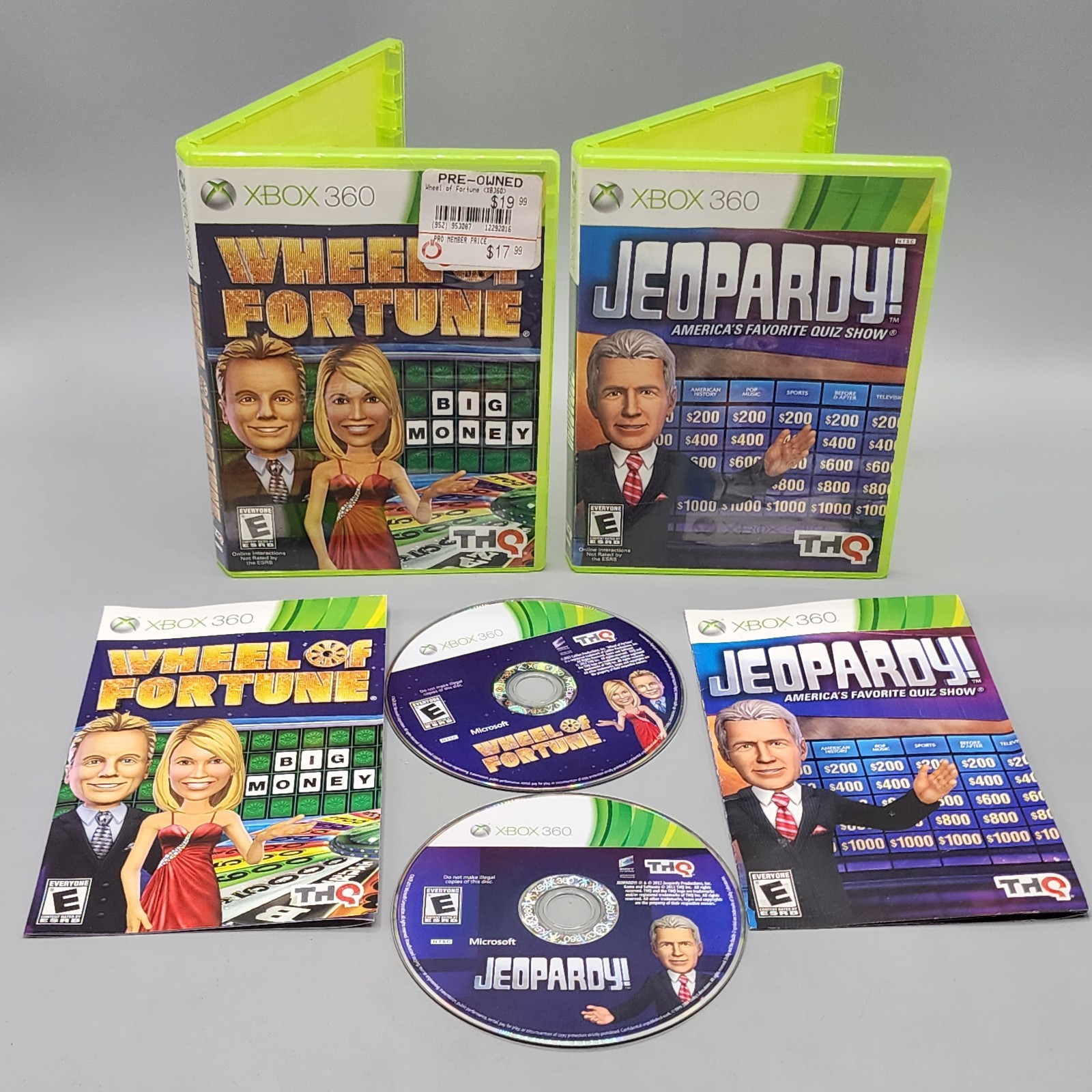 Xbox 360 Game Lot: Jeopardy + Wheel of Fortune (Microsoft) Complete / Tested