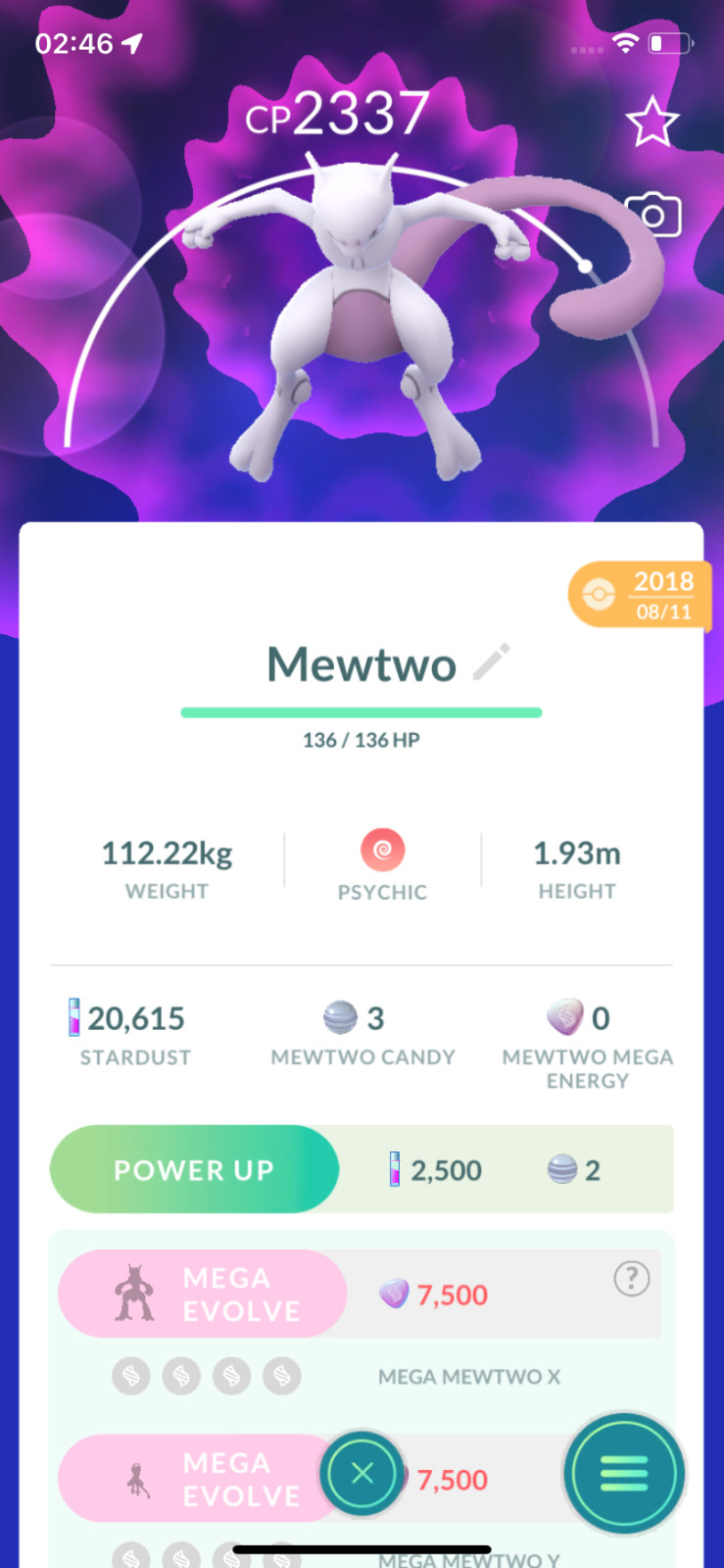 Mewtwo (2018 Guaranteed Lucky) Legendary Pokemon ! 30 Days Friendship !