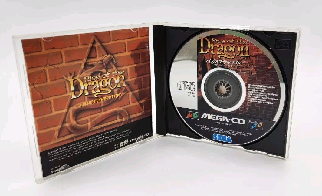 Japanese Rise of the Dragon A Blade Hunter Mystery Sega Mega CD US Seller Cib
