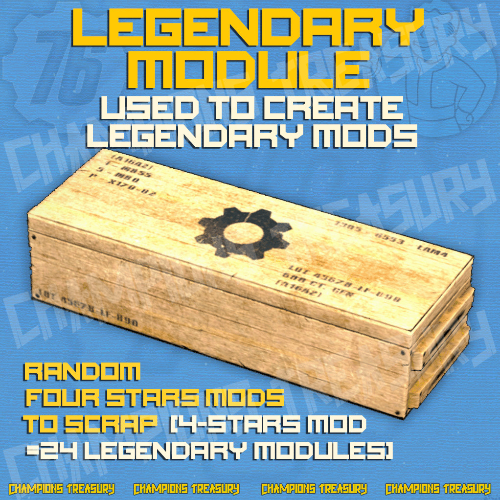FALLOUT 76 [PC] LEGENDARY MODULES x500-x5.000 [RANDOM FOUR STARS MODS TO SCRAP]