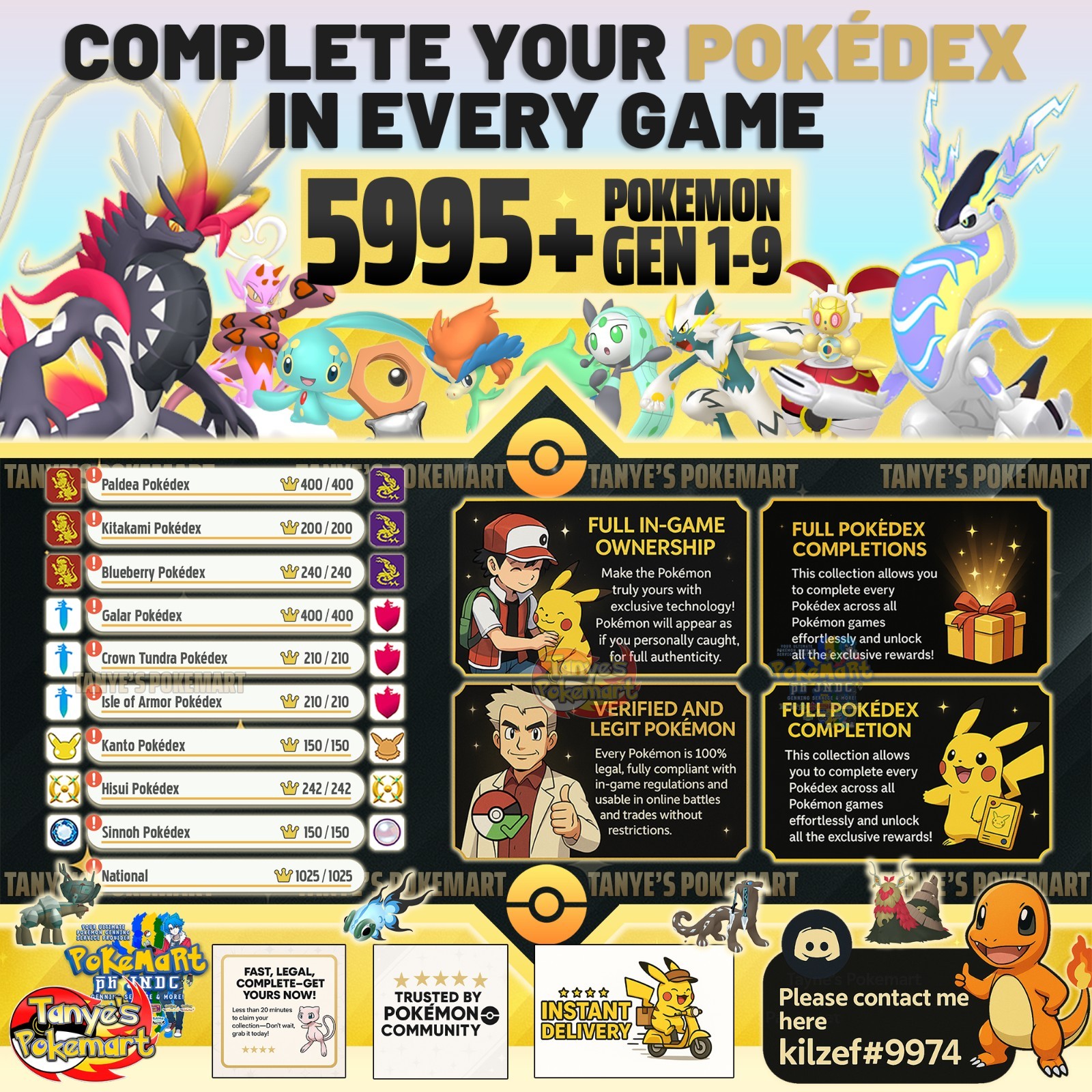 Pokémon HOME🔥COMPLETE Dex – Full Pokédex (Gen 1–9) Update ZA