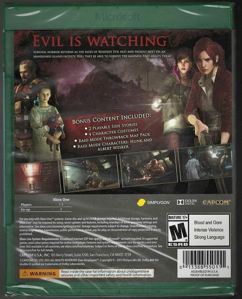 Resident Evil: Revelations 2 Xbox One (Brand New Factory Sealed US Version) Xbox