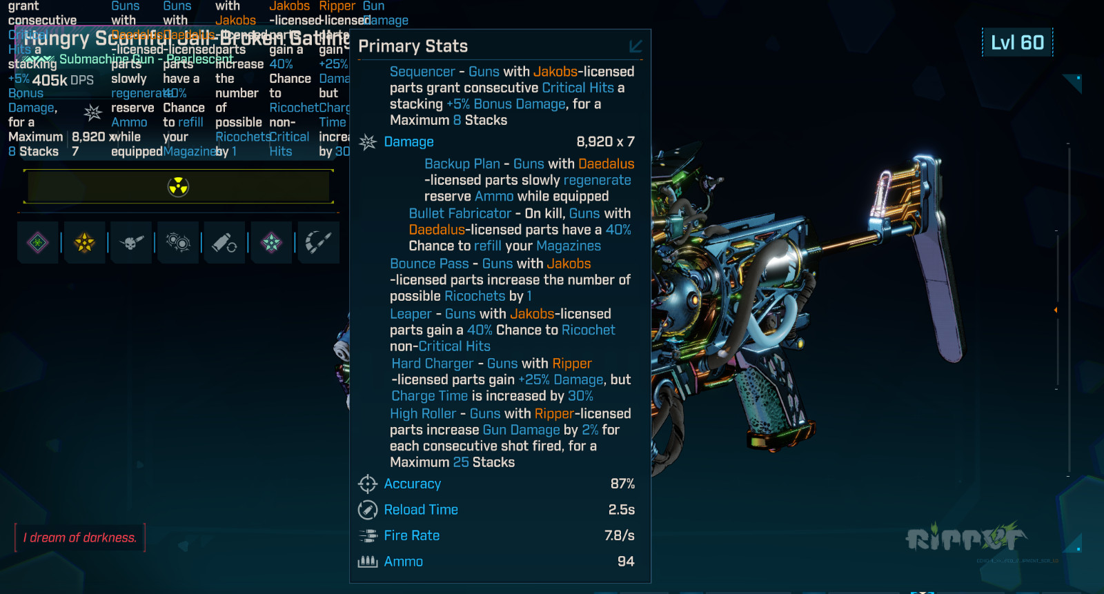 Borderlands 4 • MODDED PEARL SMG • Jail-Broken Gatling • Lvl 60 • PS PC XBOX