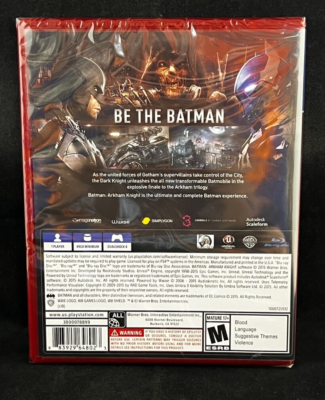 Batman: Arkham Knight (PlayStation 4) BRAND NEW / Region Free