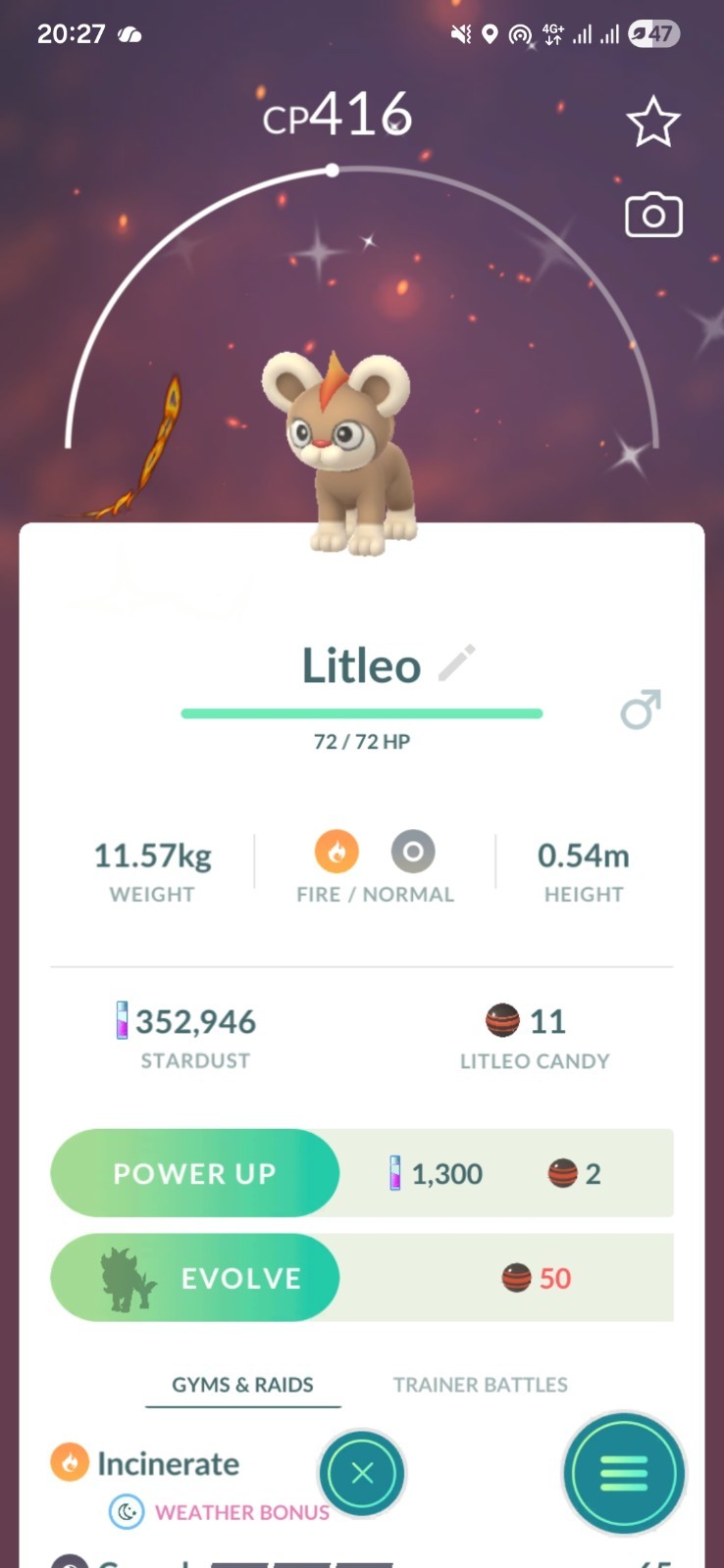 Shiny Litleo Male Pokemon Tr@de Go