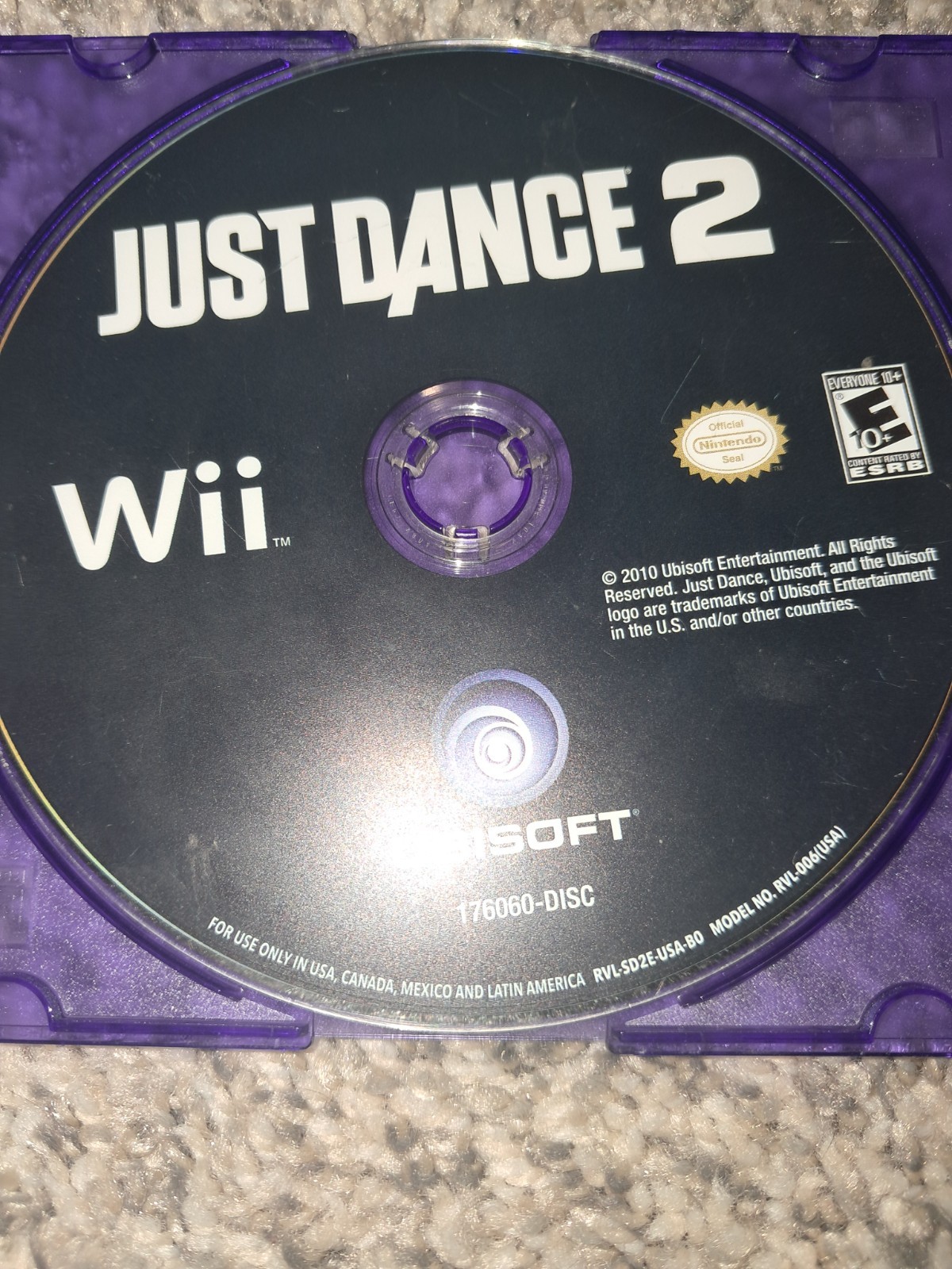Just Dance 2 (Nintendo Wii, 2010) Disc Only Tested Working