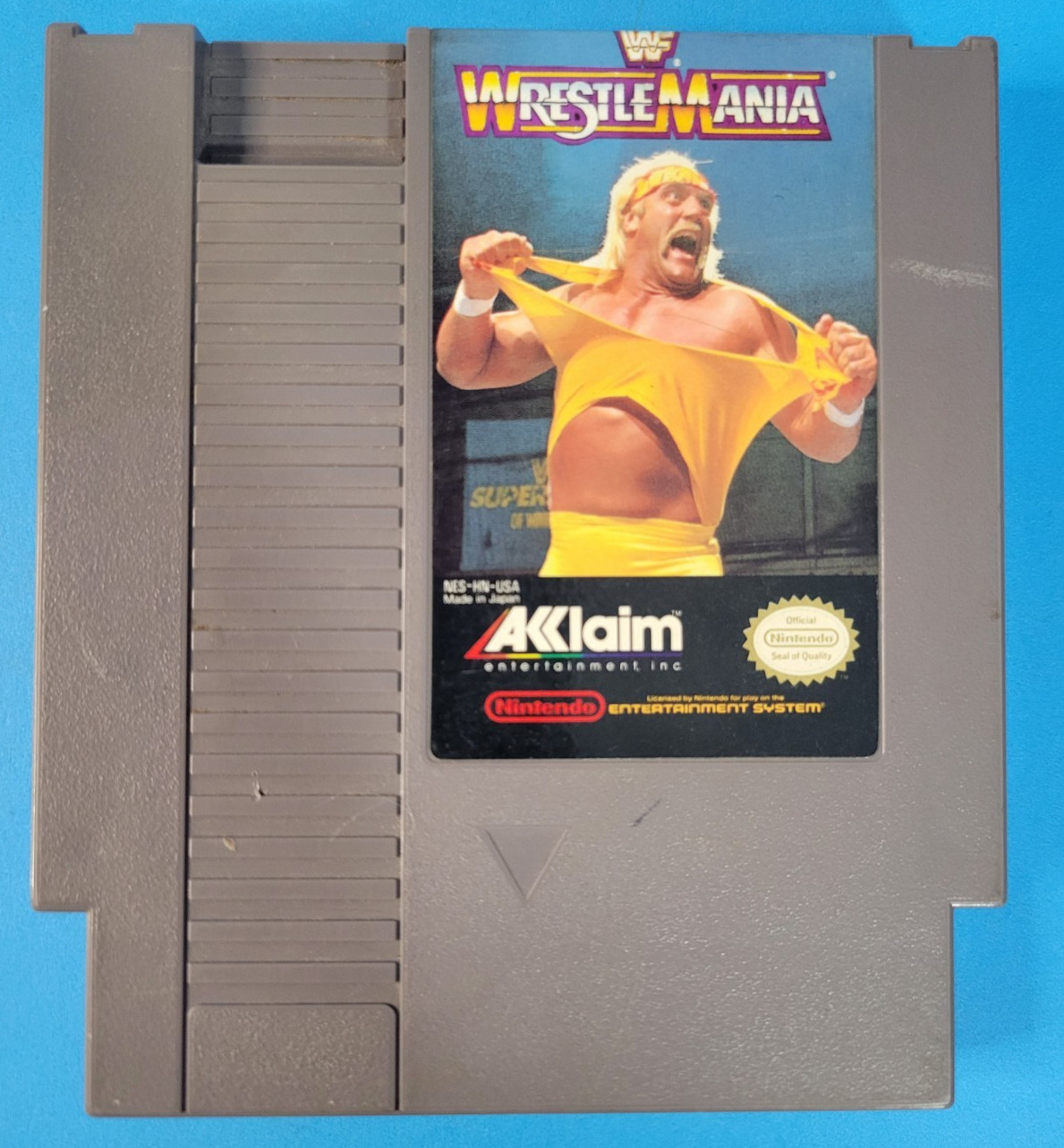 WWF Wrestlemania Game Cartridge Nintendo NES Authentic 1988 Hulk Hogan