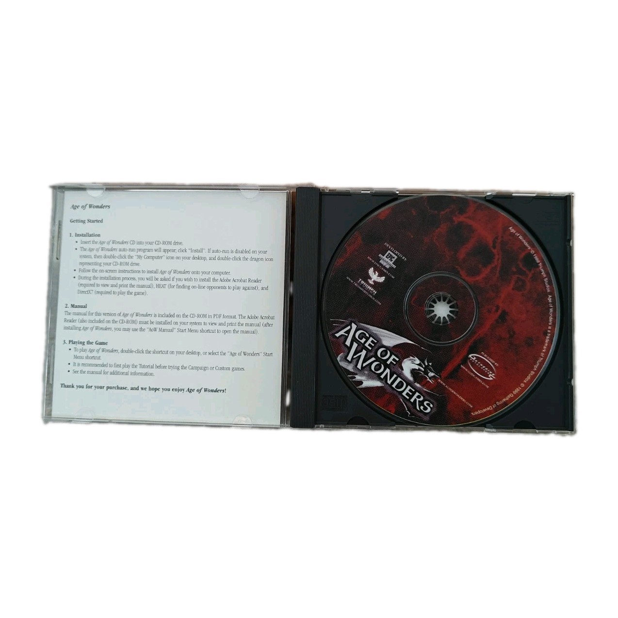 Age of Wonders, Jewel Case (PC, Disc, 2000), With Manual, Minty Condition