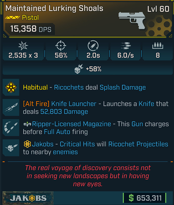 LVL 60 Borderlands 4 – JAKOBS SHOALS PISTOLS – 100% GOES TO CHARITY!