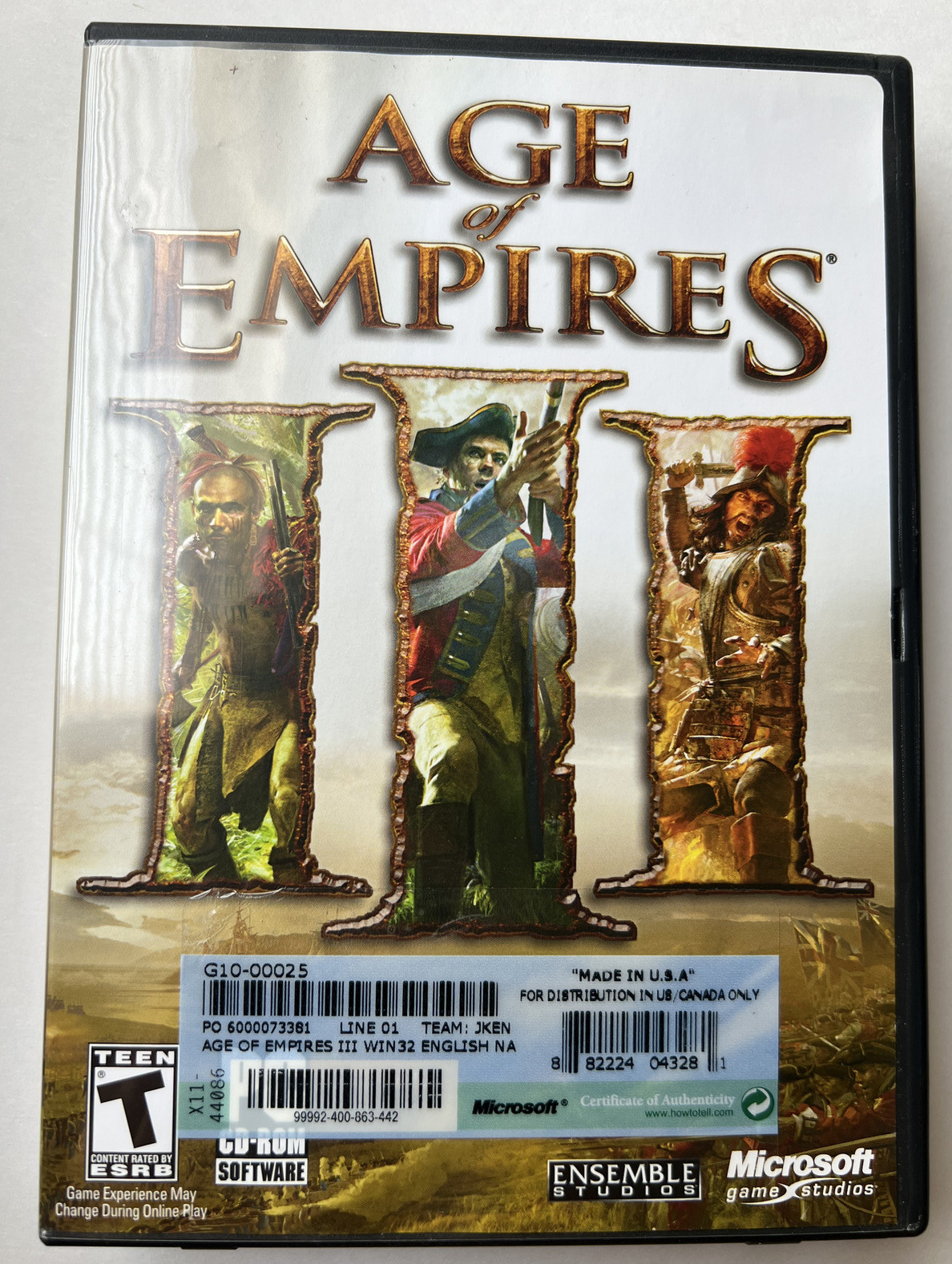 Age of Empires 3 III PC Game Complete with/Manual, Inserts, Nice and Clean