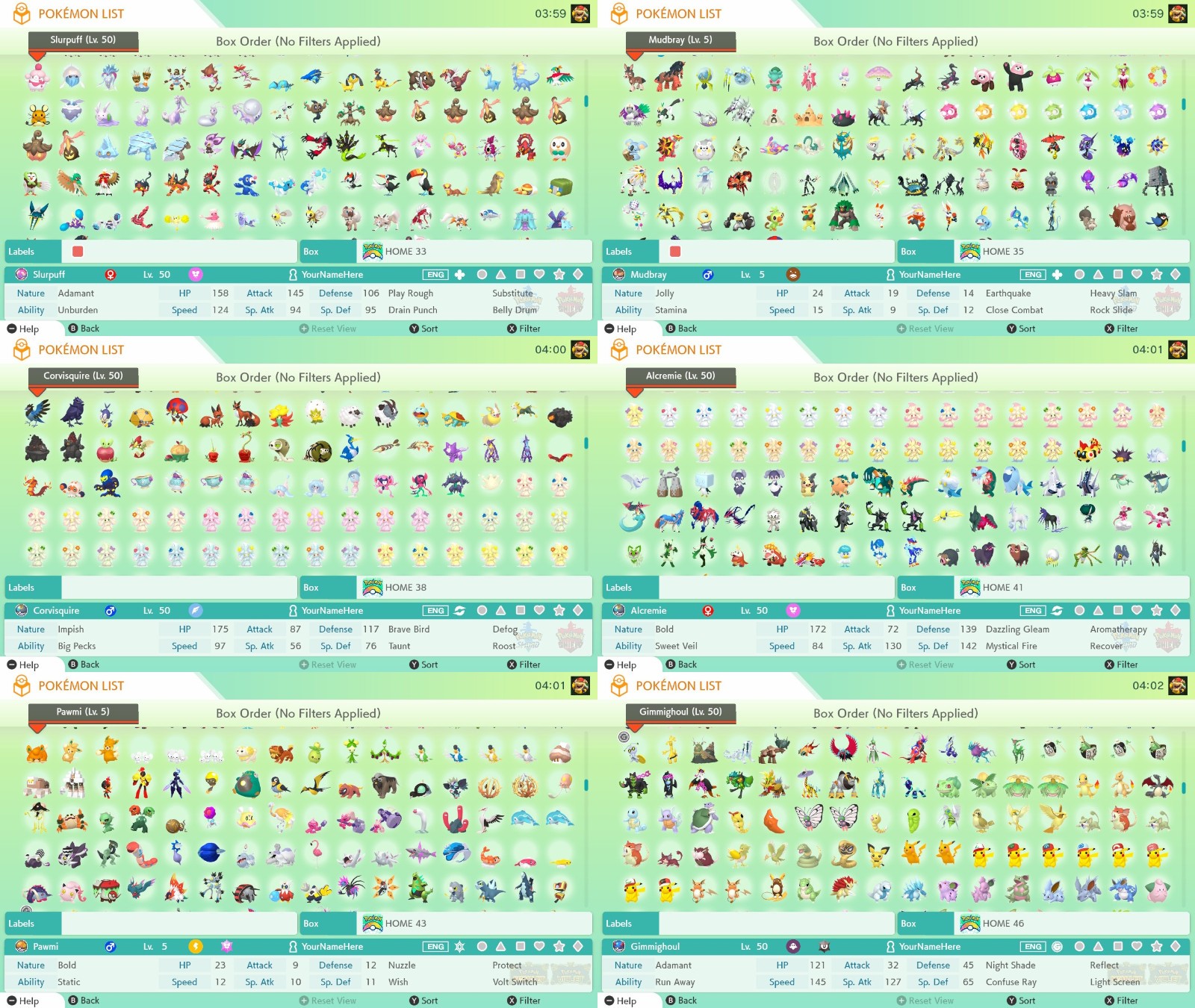Pokemon Home All 1025 Living Dex Livedex Complete National Shiny Ultimate