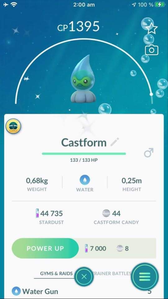 Pokemon Shiny Castform Rainy Registered Or 30 Days Trade