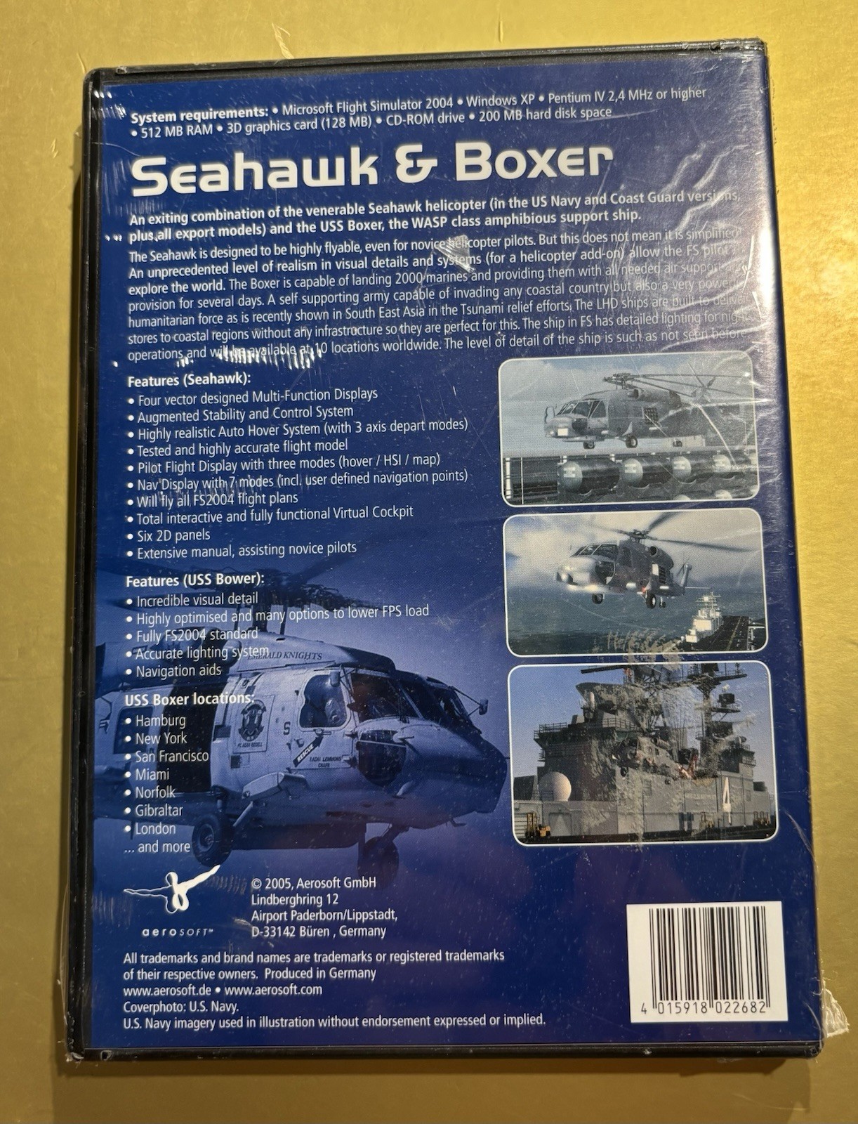 NEW SEALED Seahawk & Boxer Expansion Microsoft Flight Simulator 2004 FS9 PC